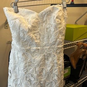 Strapless midi dress